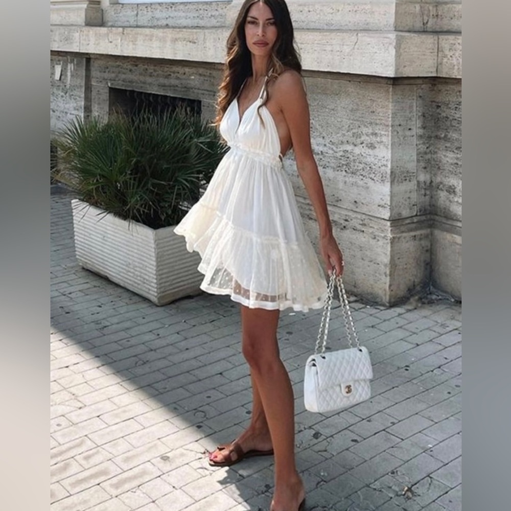 Beautiful ivory ruffle dress
